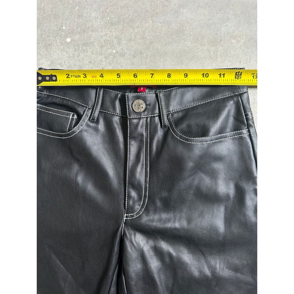 STAUD Faux Leather Pants with White Contrasting Stitching size 0 - Picture 9 of 14